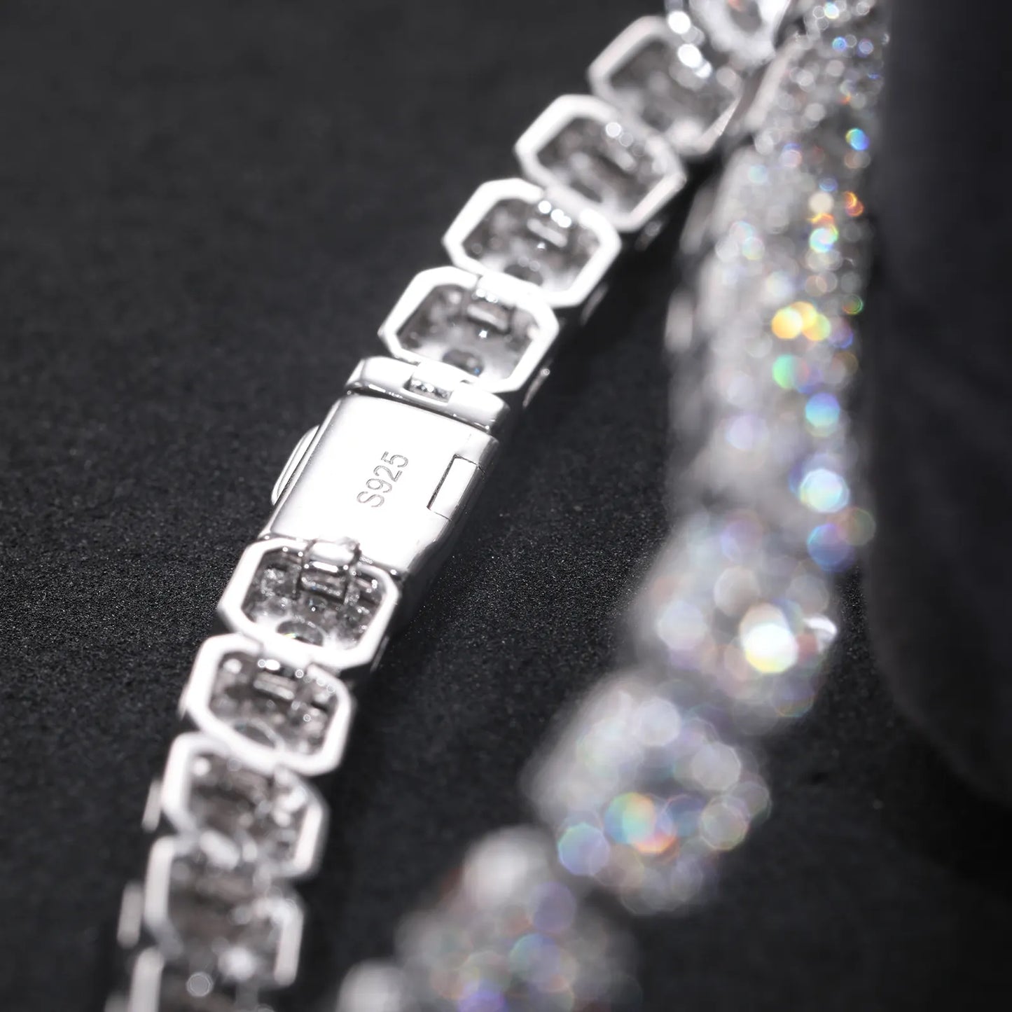 Sparkling Moissanite Halo Tennis Bracelet  6mm